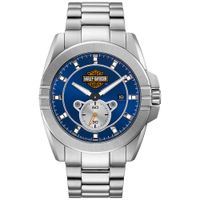 Reloj Bulova Harley Davidson 76B183 Edicion Limitada Fecha Acero Inoxidable Dial Azul