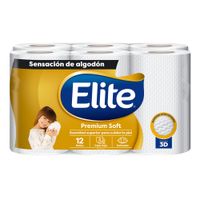 Papel Higiénico Premium ELITE Soft Triple Hoja Paquete 12un