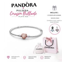 pulsera Pandora corazon rosa talla 17