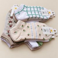 Medias para Mujer Tobilleras Set de 12 Pares de Calcetines Estampados Kwaii Verde