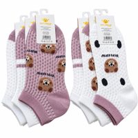 Medias para Mujer Tobilleras Set de 12 Pares de Calcetines Estampados Kwaii Morado