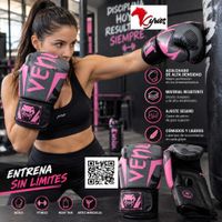 GUANTES VENUM ELITE ROSADO CON NEGRO 14 OZ