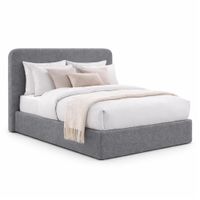 Cama Tapizada California LeMueble Curvo Queen Gris