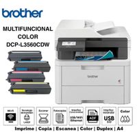 IMPRESORA MULTIFUNCIONAL LASER COLOR BROTHER DCP-L3560CDW WIFI