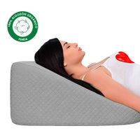 Almohada Cojin Antireflujo Ergonómico Funda Algodón Pima Gris  60x55x25 cm