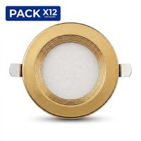 Pack x12 Spot Para Empotrar  Caja Octogonal 9W 3 Tiempos color Dorado