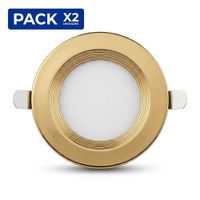 Pack x2 Spot Para Empotrar  Caja Octogonal 9W 3 Tiempos color Dorado