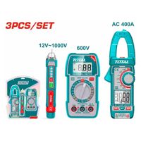 KIT DE 3 HERRAMIENTAS PARA ELECTRICISTA TOTAL (TOS23068)