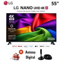 TELEVISOR SMART TV LG 4K ULTRA HD 55 55NU800BPSB y Antena Digital