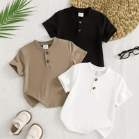 Set X 3 Polos Para Bebé Manga Corta Cuello Redondo Botones