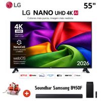 TELEVISOR SMART TV LG 4K ULTRA HD 55 55NU800BPSB con Soundbar Samsung B450F