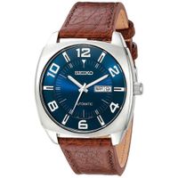 Reloj Seiko Recraft SNKN37 Automático Fecha Correa de Cuero Marrón Dial Azul