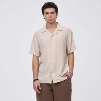 Camisa Manga Corta Hombre Viscosa Textura Hypnotic