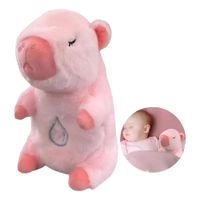 PELUCHE DE FELPA FORMA CAPIBARA MUSICAL COLOR ROSADO