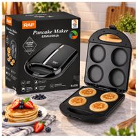 Máquina Multifunción para Arepas y Pancakes RAF R.510 - 1600W - 4 Cavidades y Antiadherente