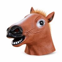 Máscara de Caballo Fiesta Halloween Horse Marron