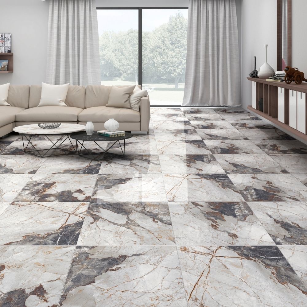 Piso Cerámico Marmolizado Calcom Firenze White 59x59cm 1.75m2 Celima