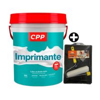 COMBO: Imprimante Blanco 4 galones CPP + Kit Pro Pintor: Bandeja Plana + Rodillo + Brocha