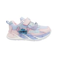 Zapatilla Casual Niña Stitch Celeste Rosado Con Luces