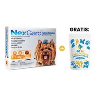 Antipulgas Nexgard 11.3 mg Perros de  2 Kg a 4 Kg x 3 Und y GRATIS Go Pet Patas de Pollo x 20 Und