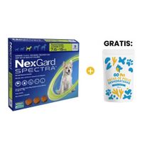 Antipulgas y Antiparasitario Nexgard Spectra M x3 Tab 7.5 a 15Kg y  GRATIS Go Pet Patas de Pollo