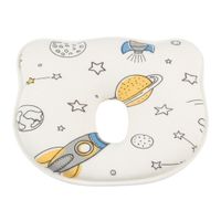 Almohada para Bebé Anti Cabeza Plana Diseño de Cohete y Estrellas Memory Foam Pillow