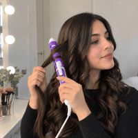 Onduladora de Cabello Profesional 19 mm Rizador Eléctrico para Rizos y Ondas Color Morado