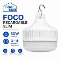 Foco LED Recargable Home Light 50W Slim Alta Iluminación 3-4 Horas