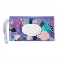 Porta Pañitos Húmedos Clásico Lila Diseño de Flores y Hojas