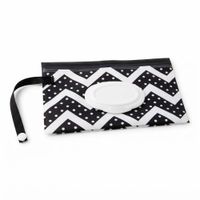 Porta Pañitos Húmedos Clásico Diseño de Zigzag Negro con Blanco