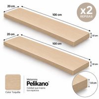 Pack de 2 repisas flotantes 100x20 Toquilla de melamine