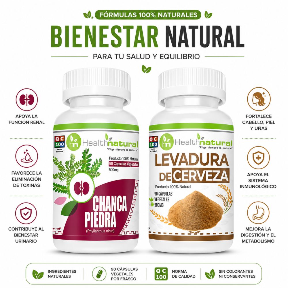 CHANCA PIEDRA HEALTHNATURAL Y LEVADURA DE CERVEZA HEALTHNATU
