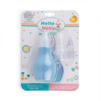 Aspirador Nasal y Jeringa de Oído para Bebé 2 en 1 Celeste