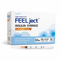 Jeringa para Insulina Feel Ject 0.3 ml 31G x 5-16 Caja x 100 Unidades Estériles