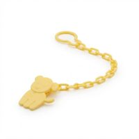Sujetador de Chupón de Cadena Perrito Amarillo con Bolsita