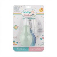 Aspirador Nasal y Jeringa de Oído para Bebé 2 en 1 Verde pastel