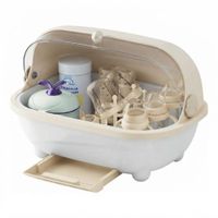 Secador de Biberones Tapa Transparente Antipolvo Beige