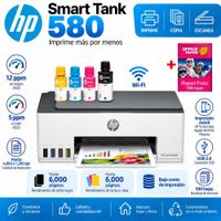 Impresora HP Smart Tank 580 Multifuncional Wifi Usb