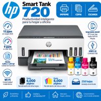 Impresora HP Smart Tank 720  Multifuncional  Wifi Duplex 6UU46A