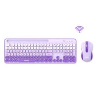 TECLADO Y MOUSE ANTRYX WS-970 WIRELESS PURPLE HOLDER SLOT (ASC-WS970PE)