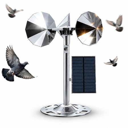Ahuyentador de Aves Solar y Eólico Reflectante 360 de Aluminio para Palomas