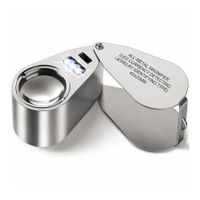 Lupa Metálica 40x 25mm Con Luz Led Geólogo Joyero Luz minería
