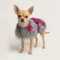 ABRIGO PELO LARGO MASCOTA PERRO GATO COLOR GRIS TALLA XXS
