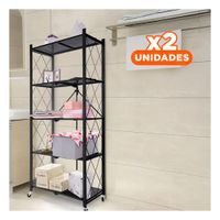 Pack2 Modulo metalico plegable 5 Niveles Negro para uso diario en hogar YPapel Regalo