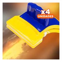 Pack4 Apoyo Vidrios Magnetico Cuadrado Azul Amarillo para Casa