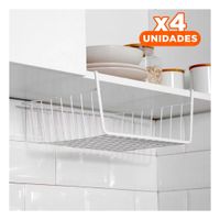 Pack4 Bandeja Colgante Metalica Blanco 29x20x27cm para Guardado Practico YPapel Regalo