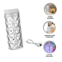 Difusor Ambiental Humidificador Inteligente 1L Cristal Luz Led Suave YLigas Regalo
