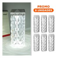 Pack6 Aparato Ambiental Humidificador Inteligente 1L Cristal Luz Led Hogar