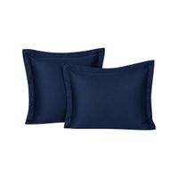 Funda De Almohada 150 Hilos Algodón Confort - Azul Marino Arlin Queen