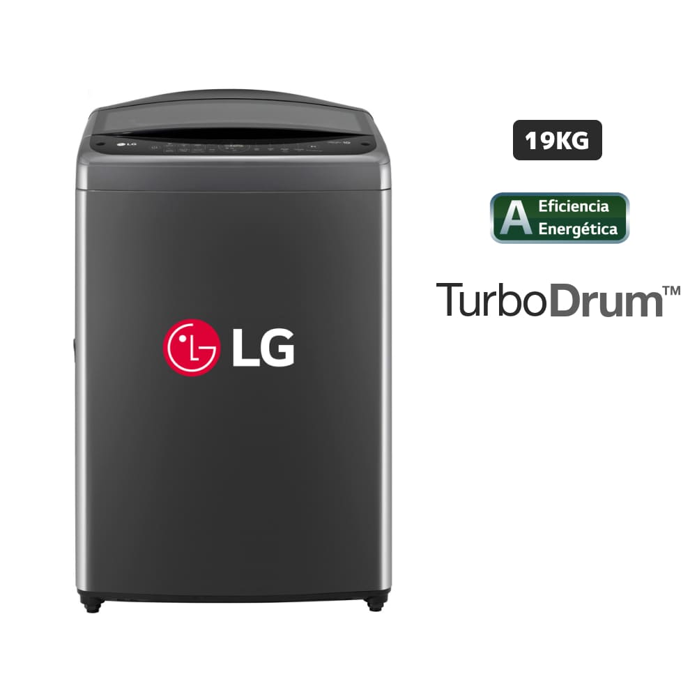 Lavadora Carga Superior LG WT19BVTB 19 Kg TurboDrum Negro Claro